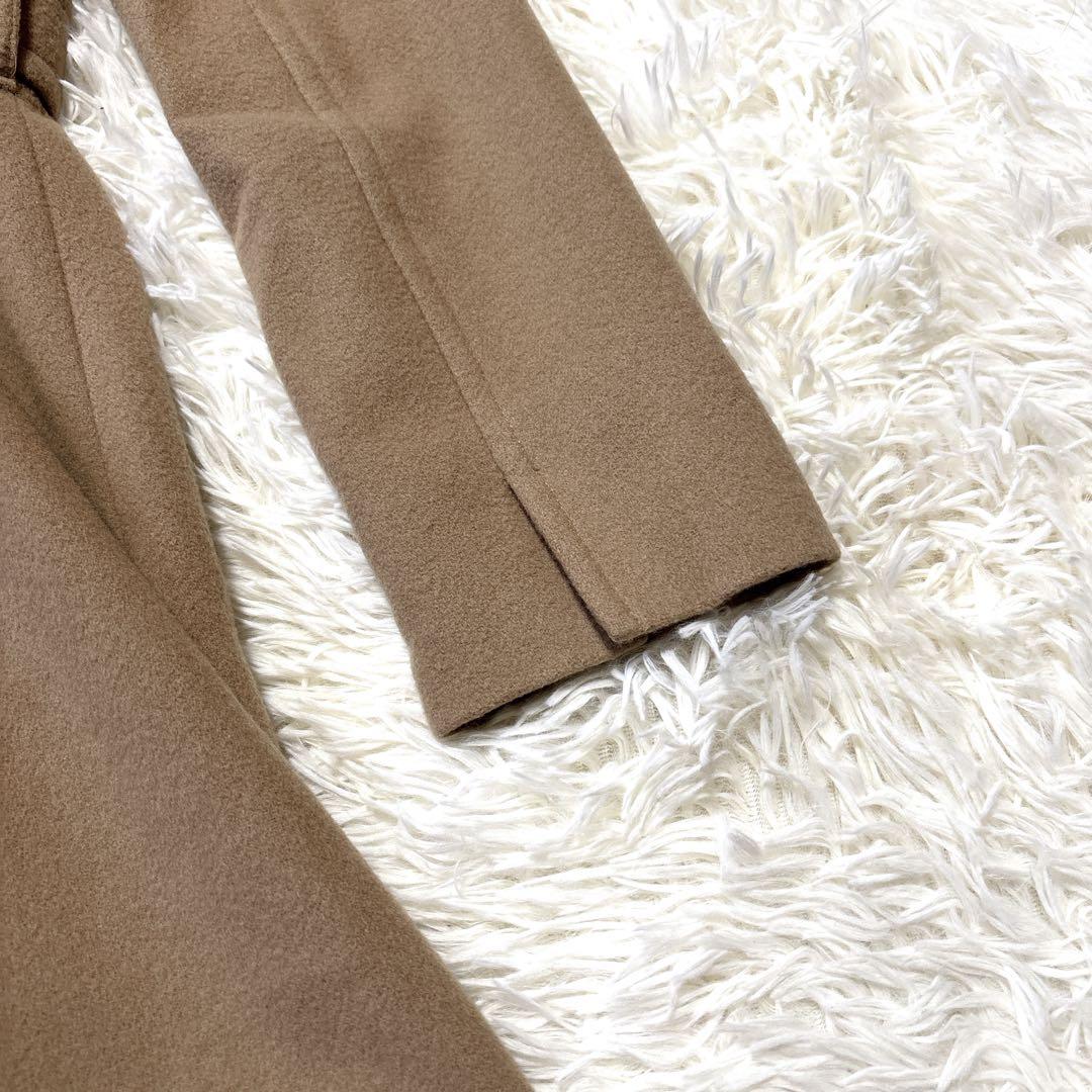 【美品】BURBERRY ベルト付き Aラインウールコート キャメル38