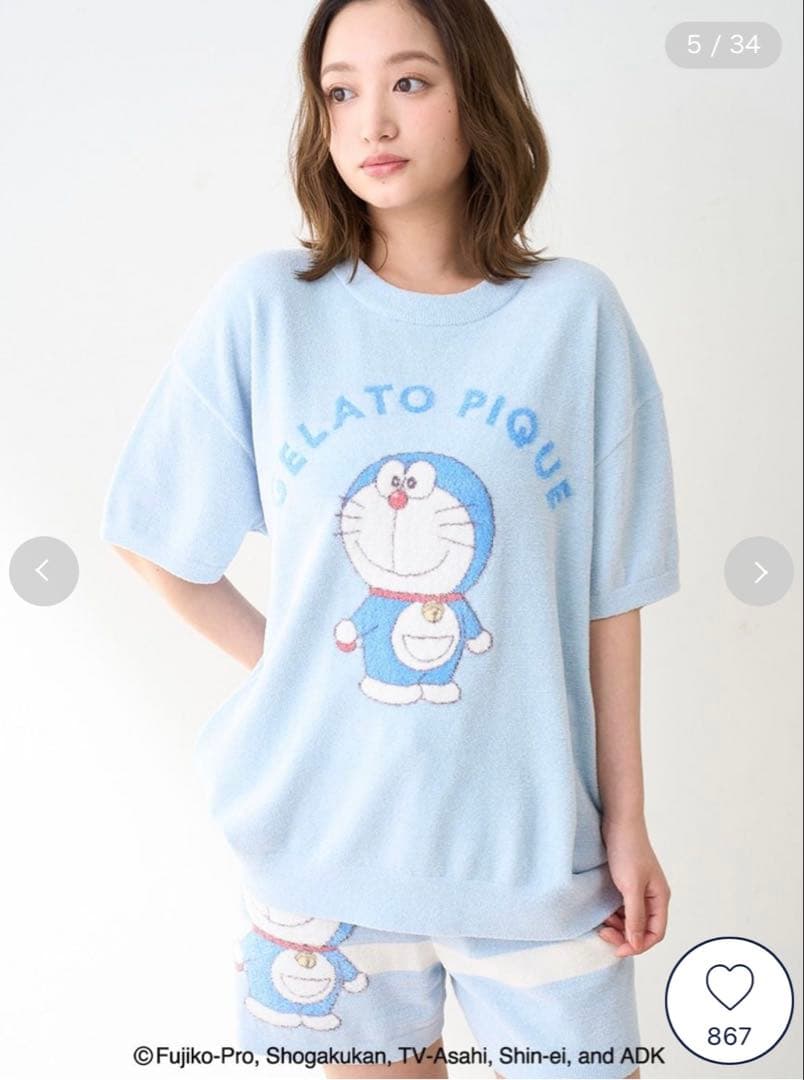 お値下げ！gelato pique【レディース】ドラえもんルームウェア＋靴下