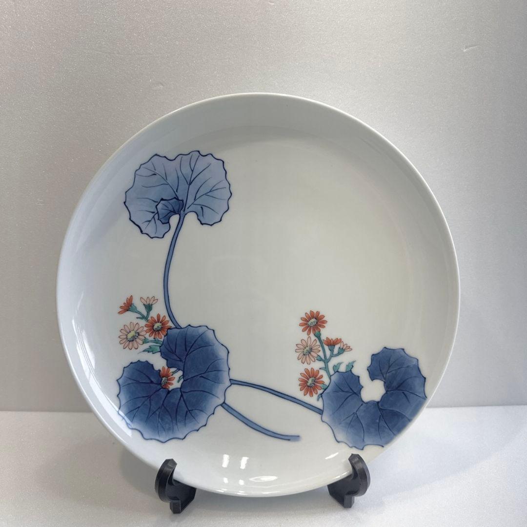 伊万里 色鍋島焼 魯山窯 大皿 レトロ 花柄 花模様