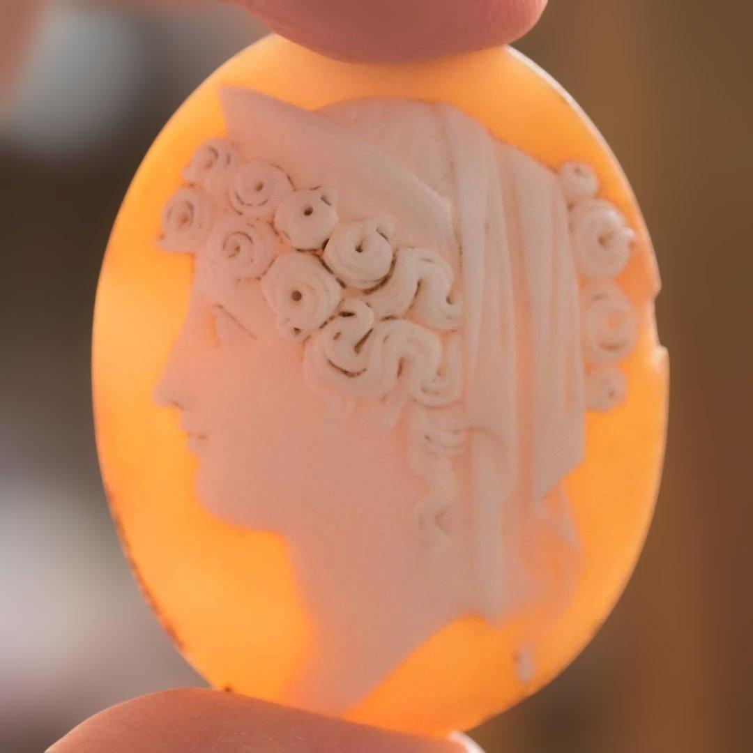アンティーク 女神ヘラのシェルカメオルース/裸石 ヴィクトリア中期ごろ
