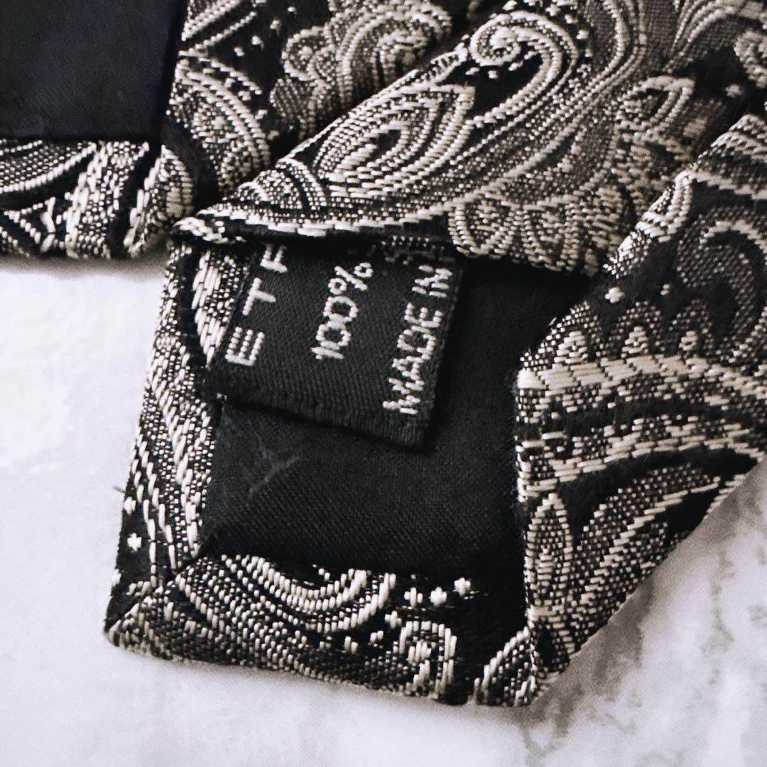 ✨美品✨エトロ　高級感あふれるペイズリー柄　ブラック　ネクタイ