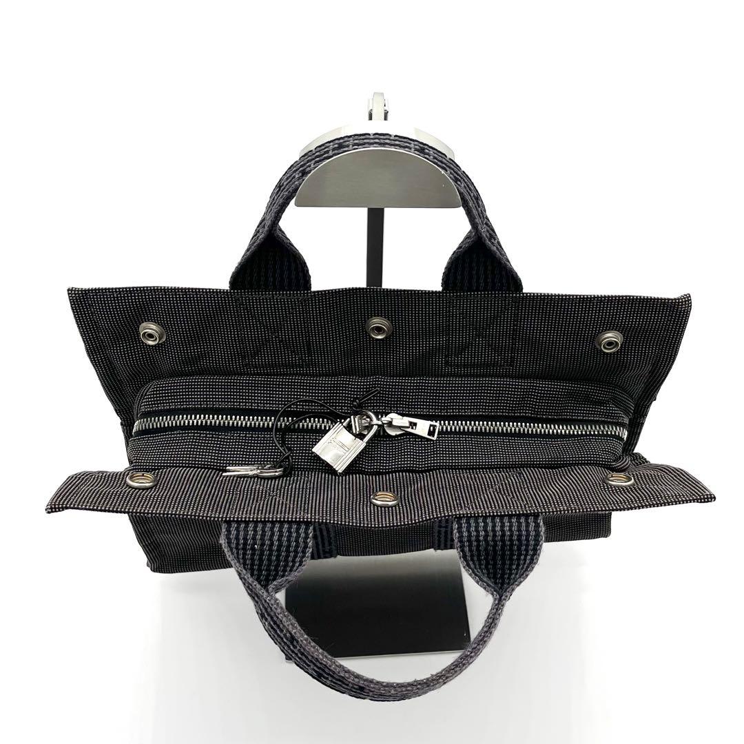HERMES エルメス エールラインPM トート グレー 鍵2 カデナ