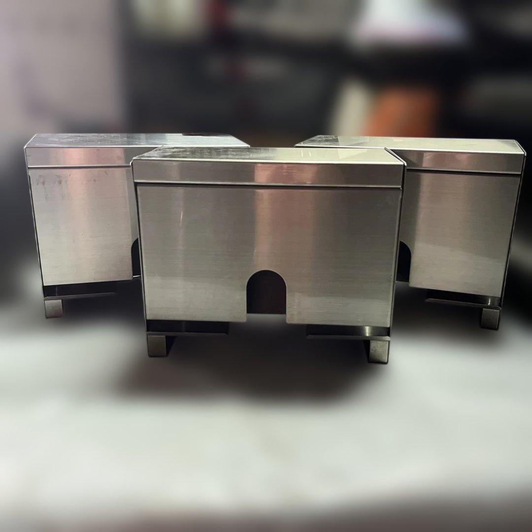 ステンレス　ディスペンサー　3個セット　キッチン　ストロー　割り箸　店舗用品