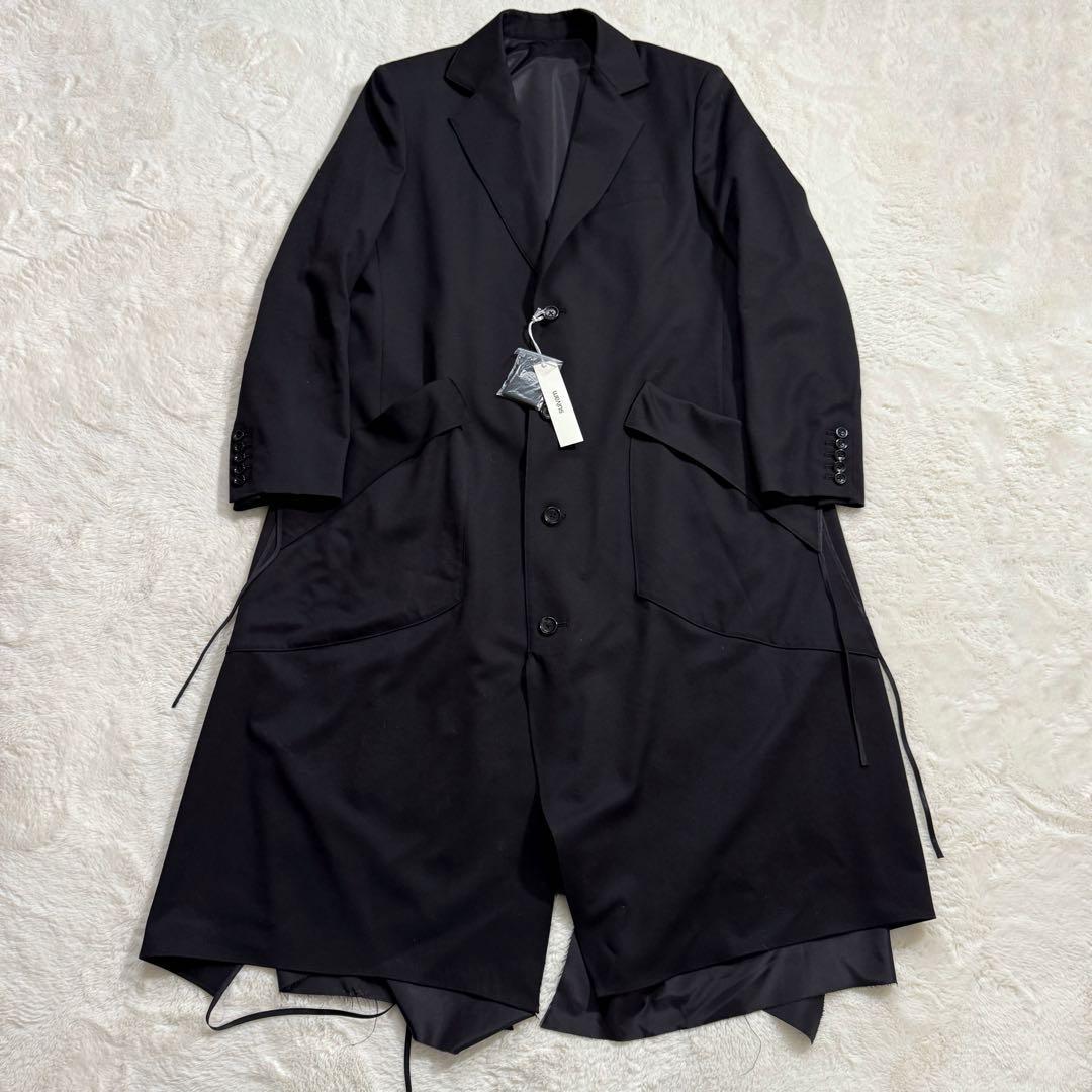 【タグ付】23AW sulvam ギャバジン パイピング ロングコート M