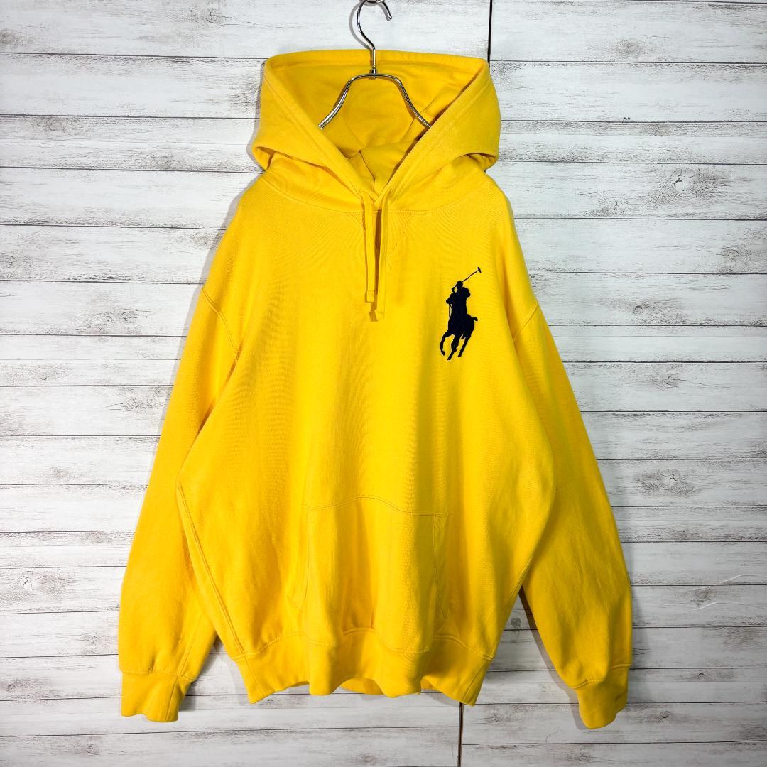 Polo Ralph Lauren ビッグポニー刺繍 パーカー L イエロー