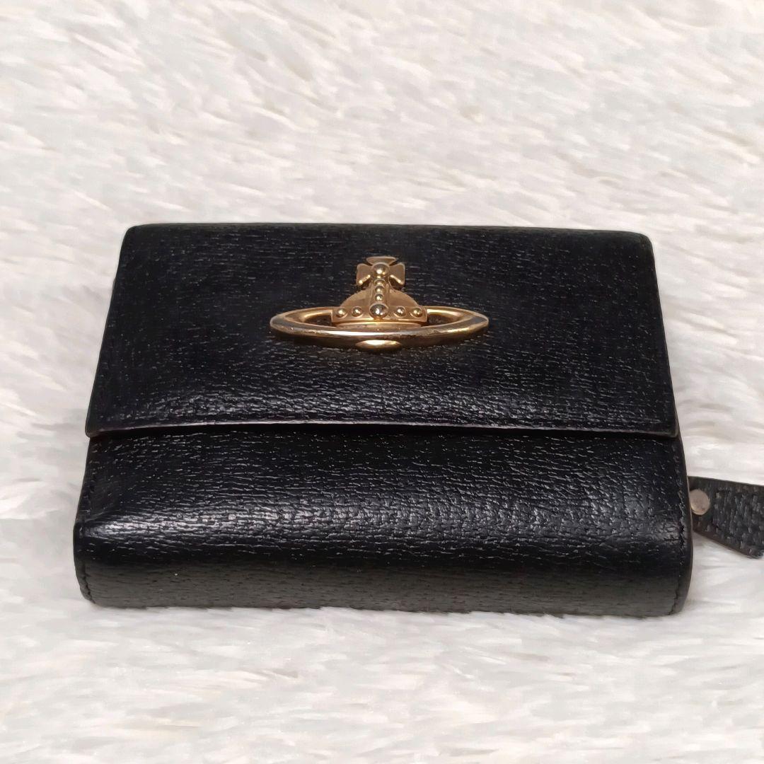 VivienneWestwood 三つ折り財布 オーブ ブラック レザー