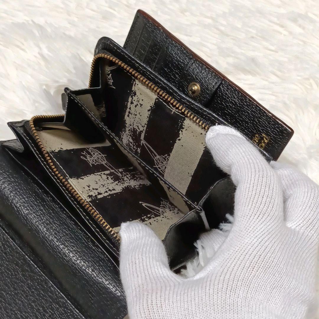 VivienneWestwood 三つ折り財布 オーブ ブラック レザー