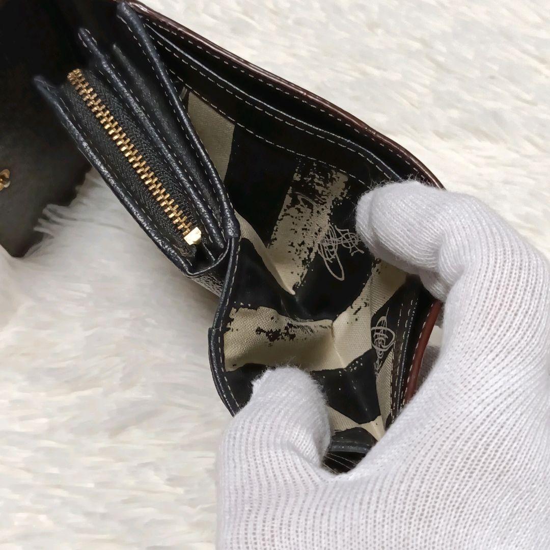 VivienneWestwood 三つ折り財布 オーブ ブラック レザー