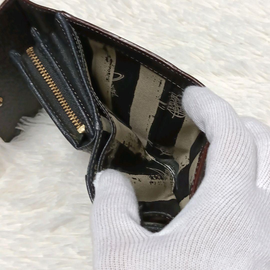 VivienneWestwood 三つ折り財布 オーブ ブラック レザー