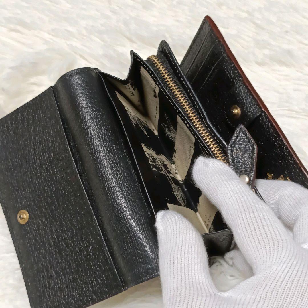 VivienneWestwood 三つ折り財布 オーブ ブラック レザー