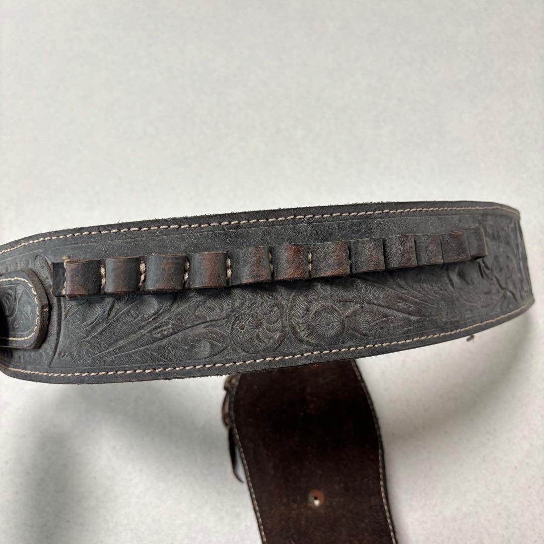 小物 leather carving western gun belt Y2K