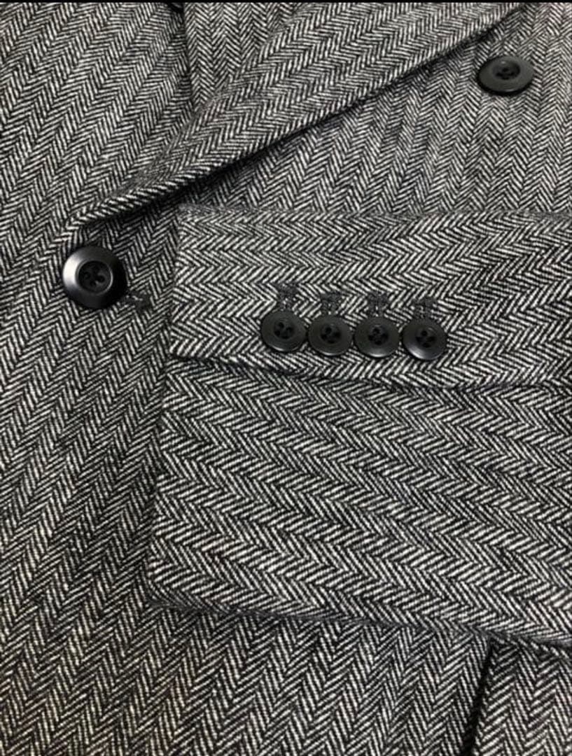 nano universe ヘリンボーンダブルチェスターコート L