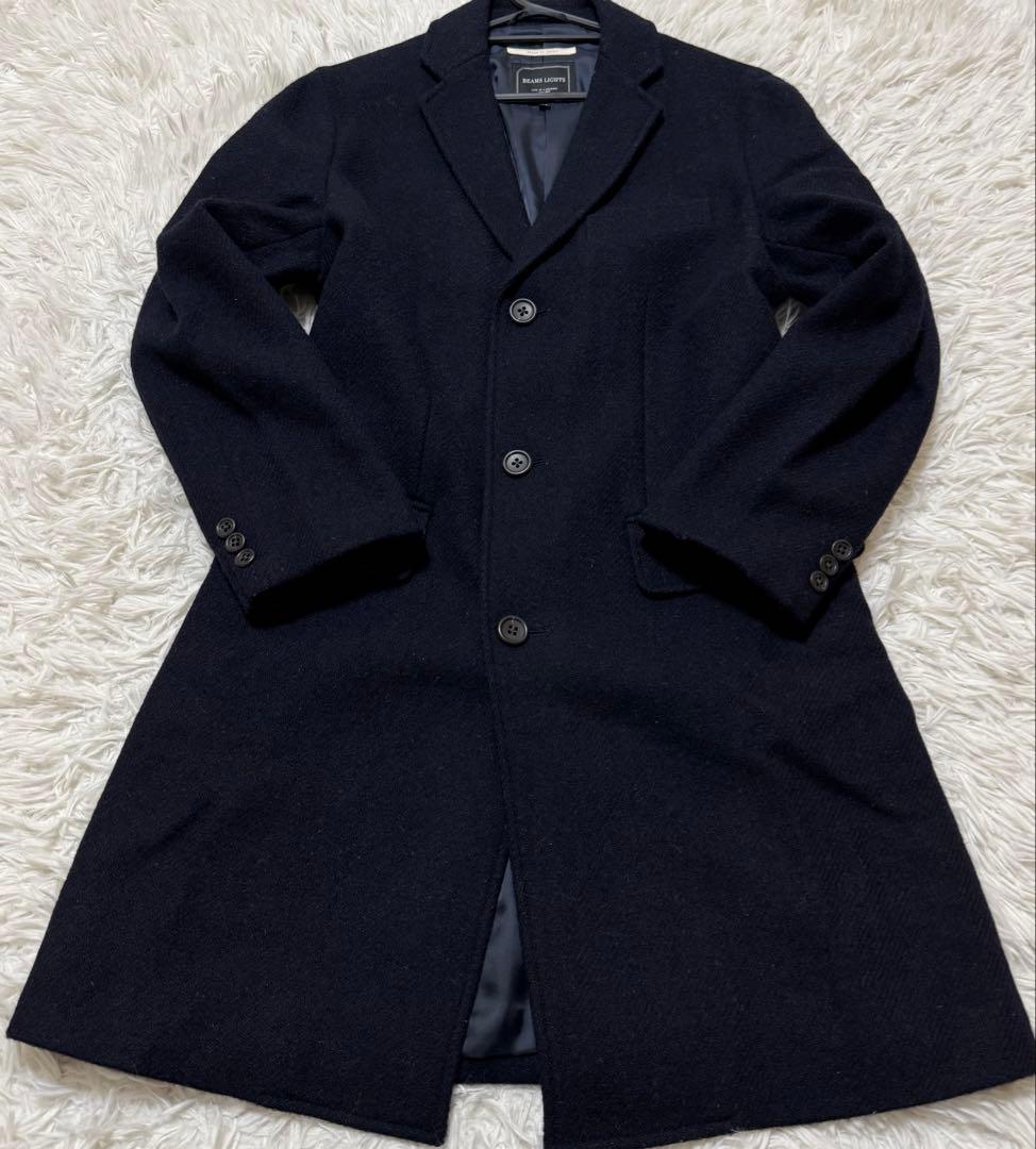 BEAMSLIGHTS ✖︎ハリスツイード　ネイビー　チェスターコート