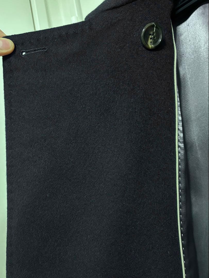 極美品11号 濃紺イネドINED カシミヤ100%ラップコート冠婚葬祭フォーマル