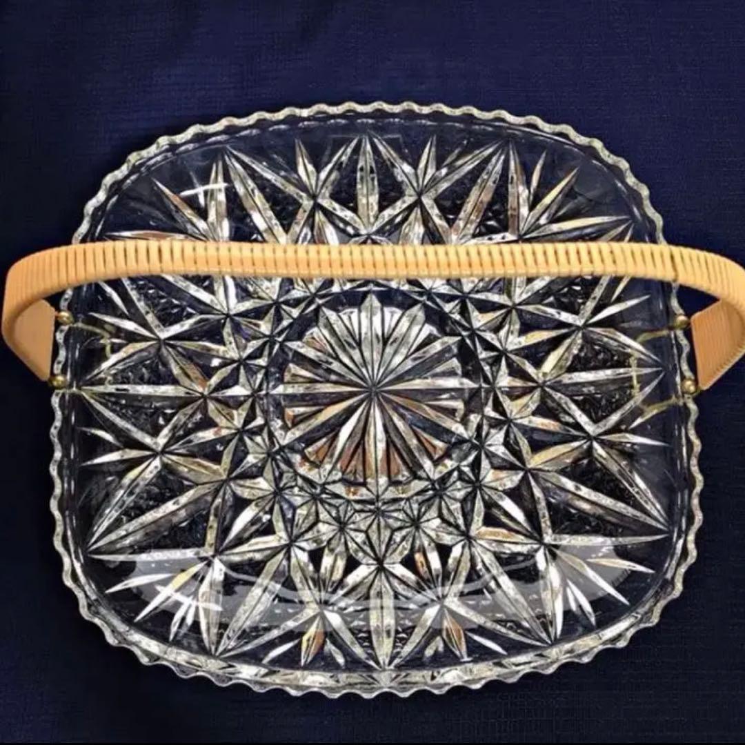 昭和レトロ デッドストックHOYA ガラス製 フルーツ皿 盛り皿