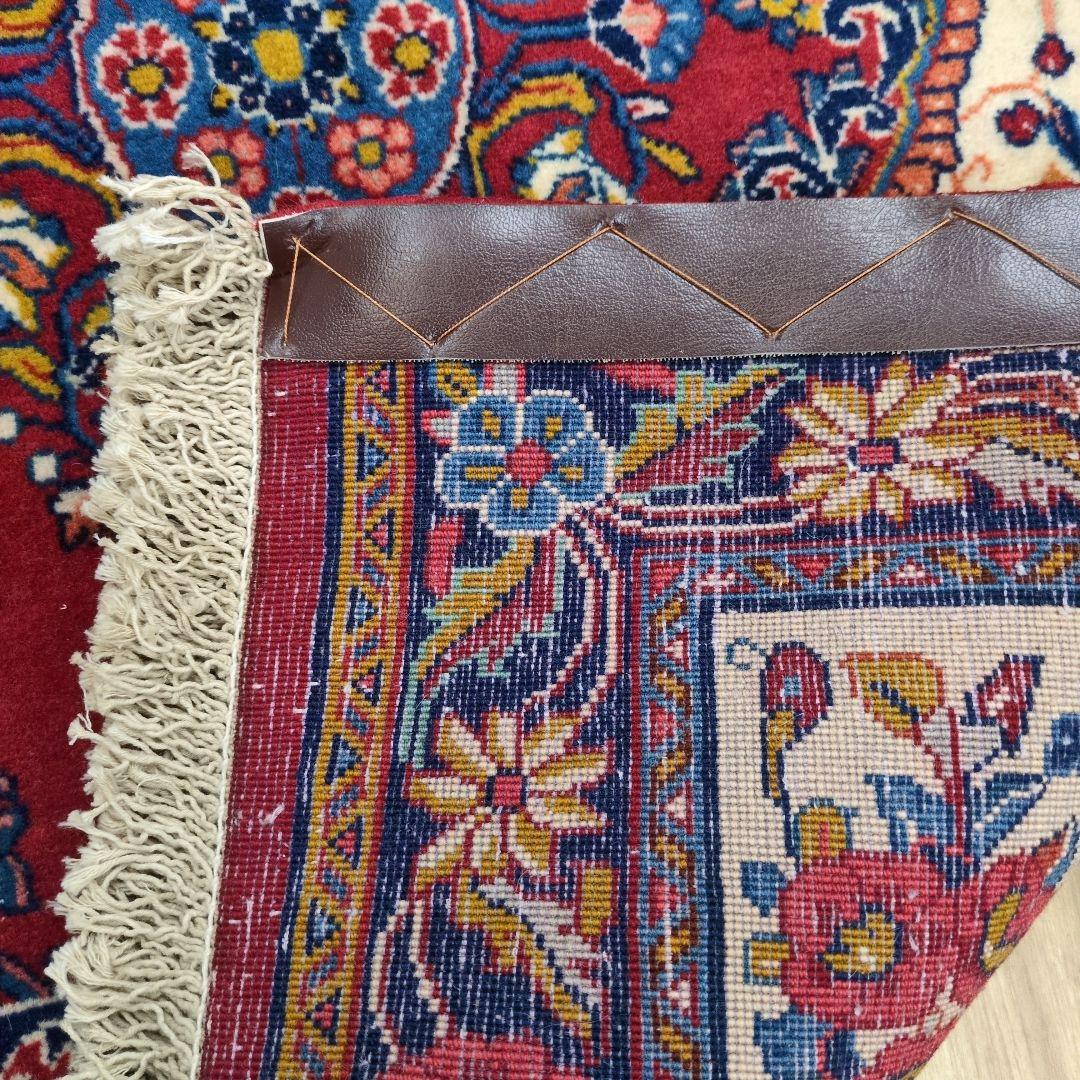 ペルシャ絨毯 手織り 美術品 ＳＡＲＯＧＨ産　91x65 クリーニング済