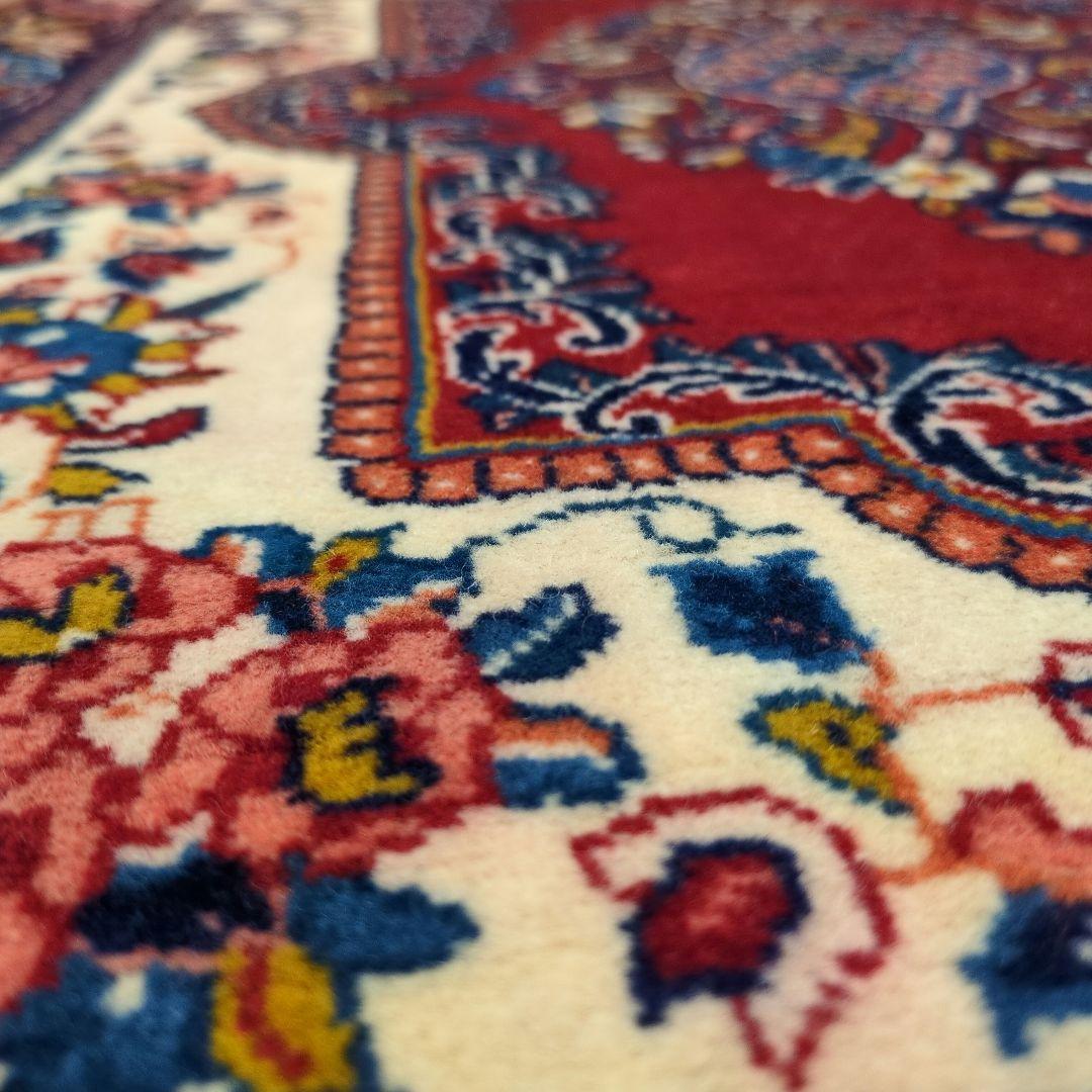 ペルシャ絨毯 手織り 美術品 ＳＡＲＯＧＨ産　91x65 クリーニング済