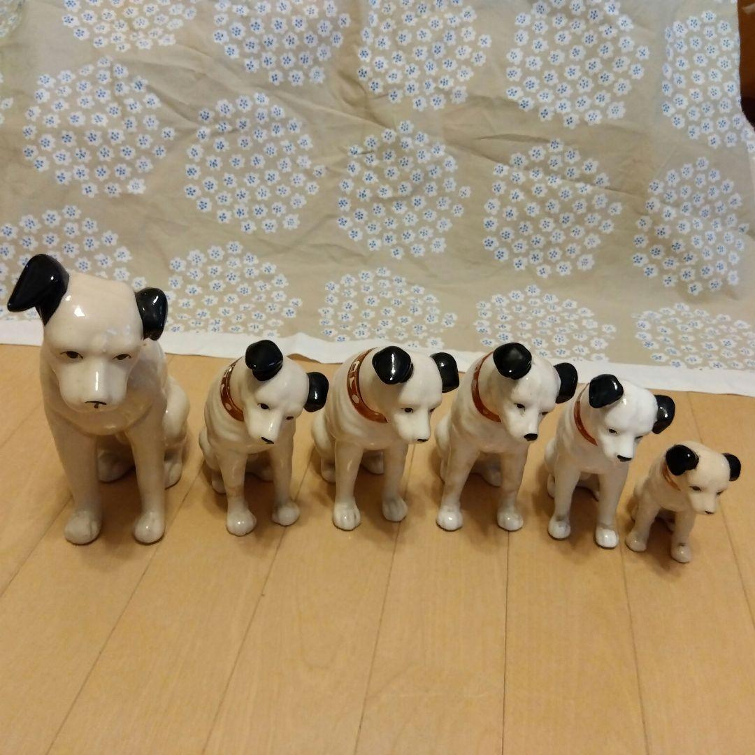 Victor ビクター犬 ニッパー 置物 6体セット　10〜23センチ