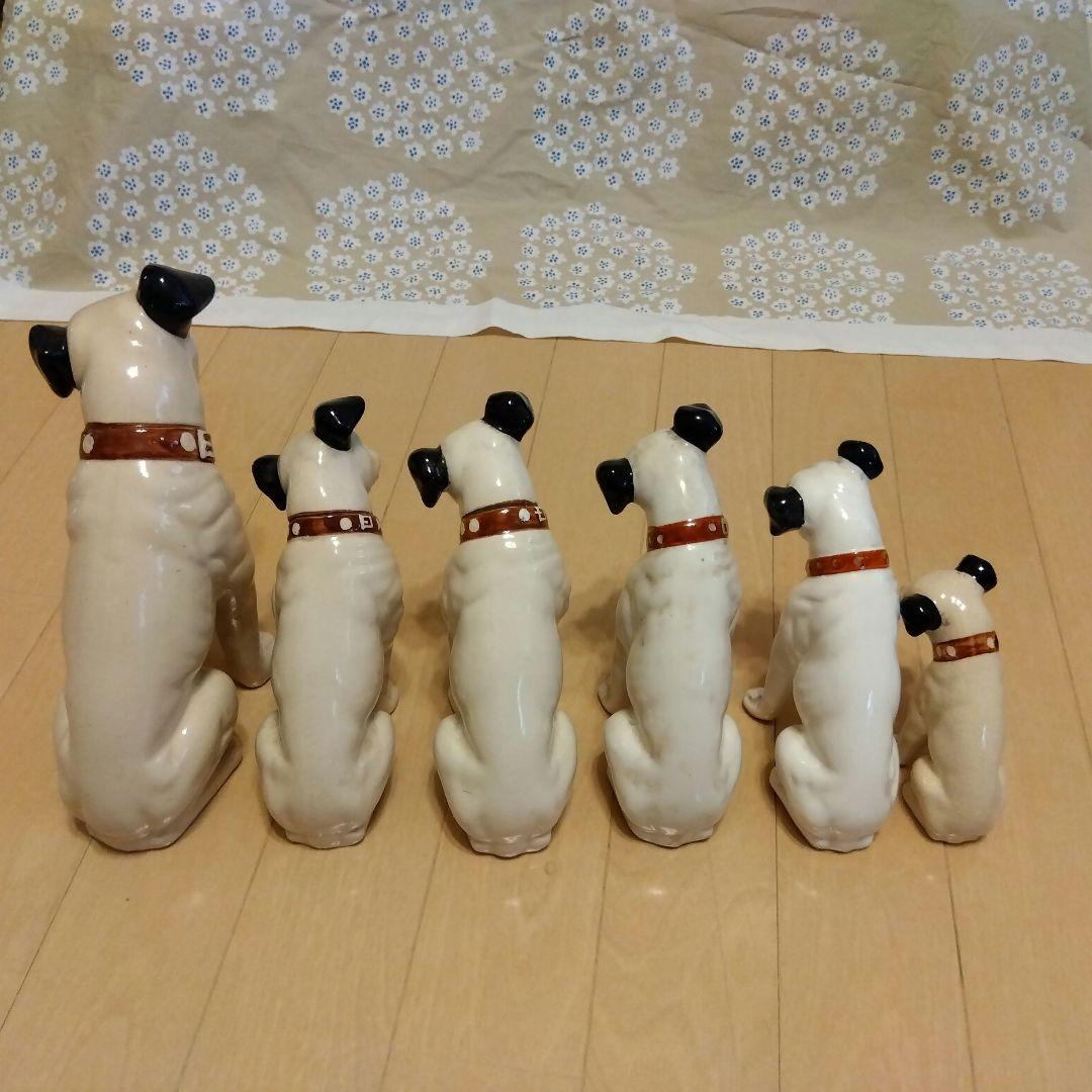 Victor ビクター犬 ニッパー 置物 6体セット　10〜23センチ