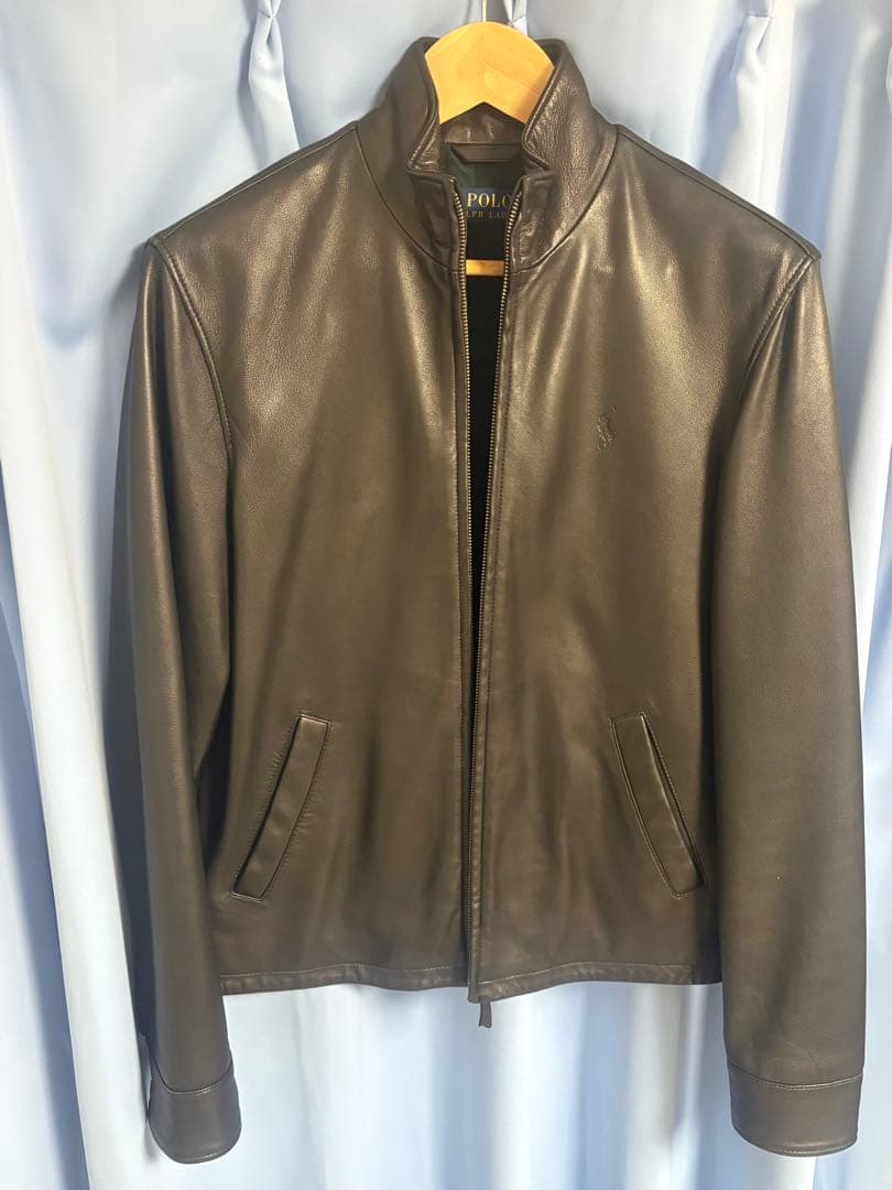 POLO ブラックシングルライダースジャケット