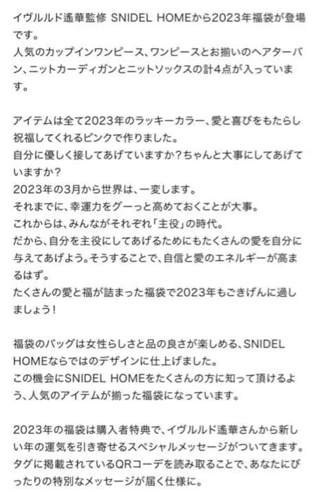 SNIDEL  福袋2023 スナイデルホーム