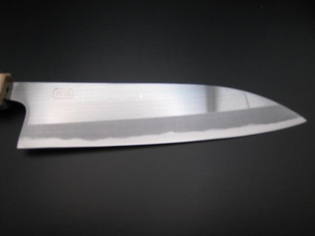 [新品未使用] 三徳包丁180mm 磨き仕上げ 白紙1号 樫 八角