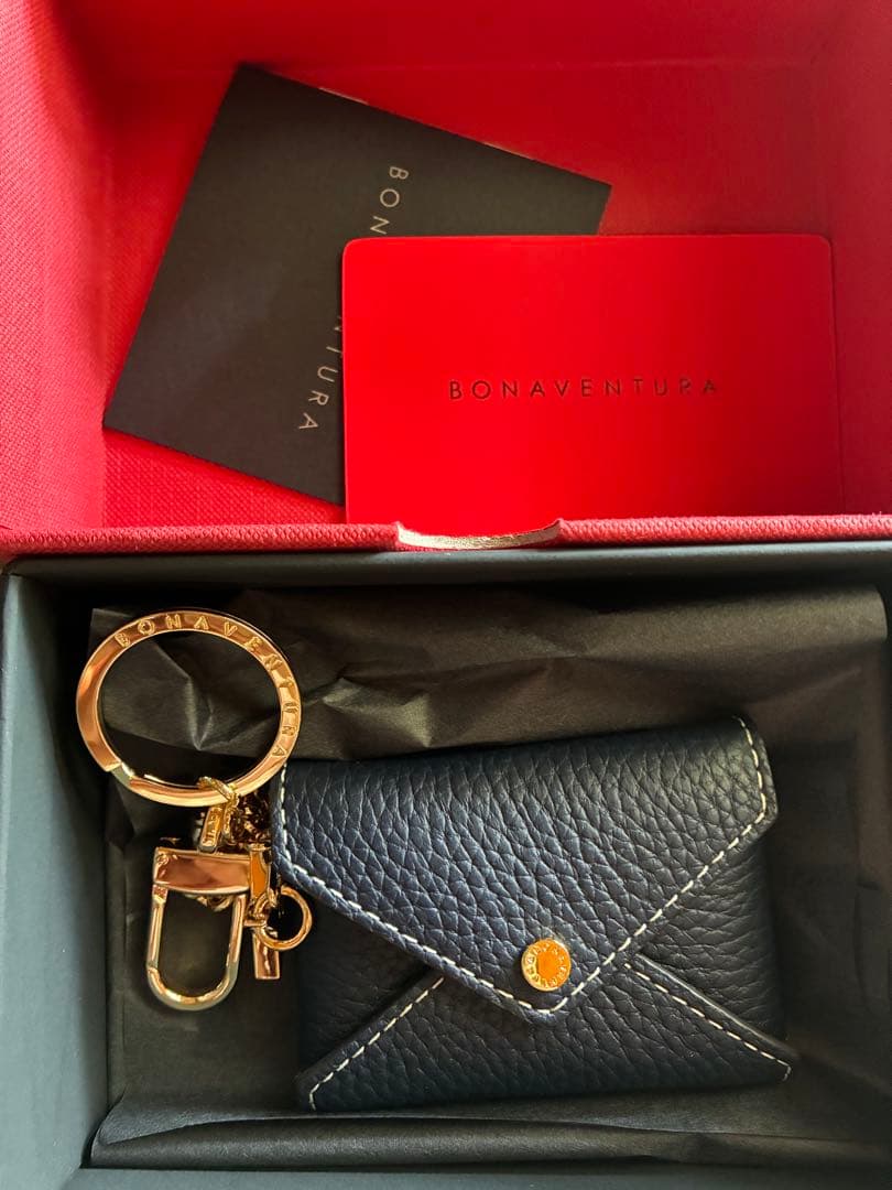 BONAVENTURA ネイビー レザー キーホルダー
