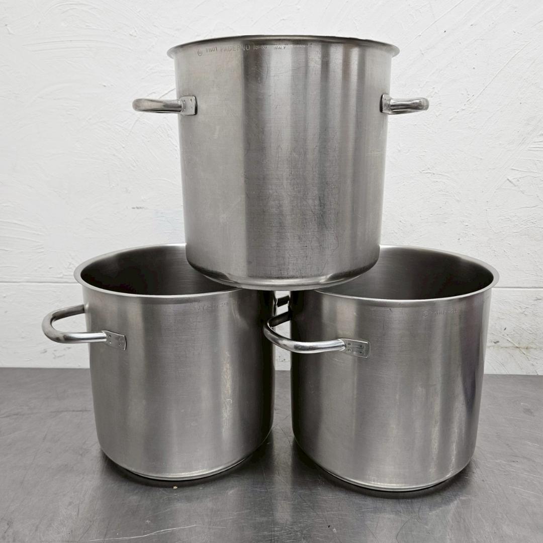 PADERNO パデルノ 寸胴鍋 蓋なし 3点 18-10 業務用 イタリア製