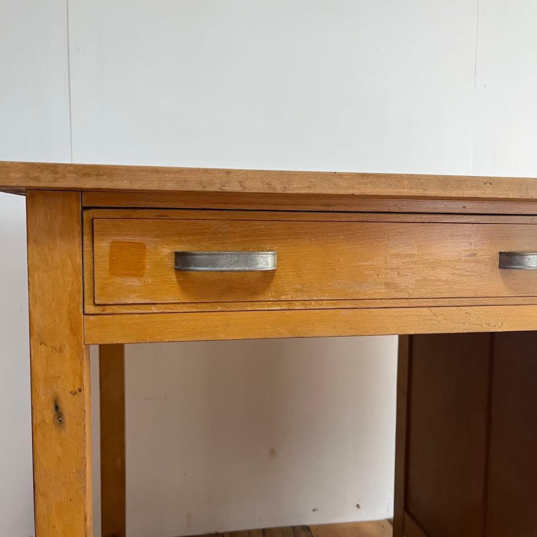 アンティーク 片袖机 デスク テーブル モダン レトロ 《送料込み》