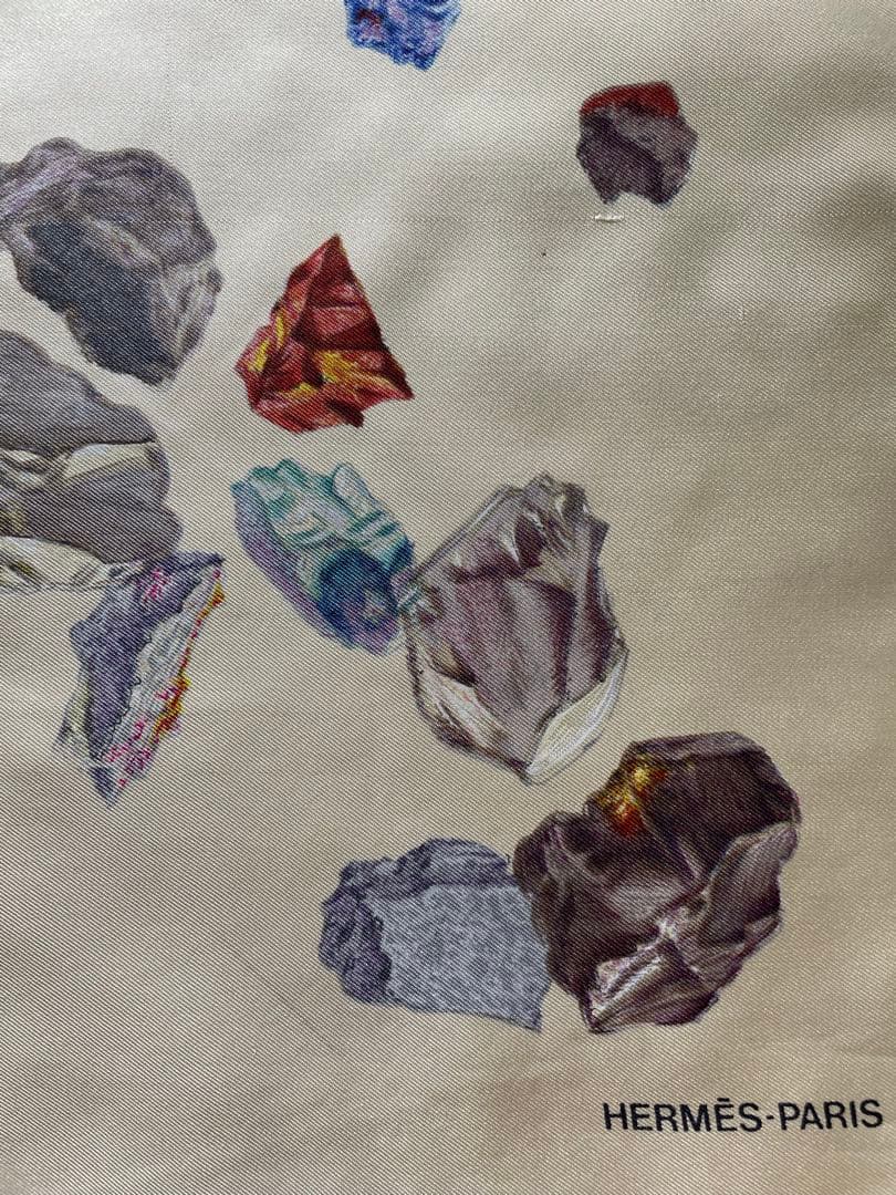 希少HERMES MINERAUX 鉱石柄 カレスカーフ✴︎コレクターズアイテム