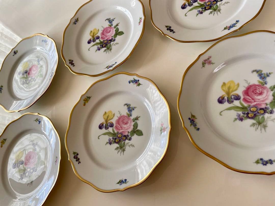 【値下げしました】リンドナー/ドイツ製、19cm中皿6枚《希少品》