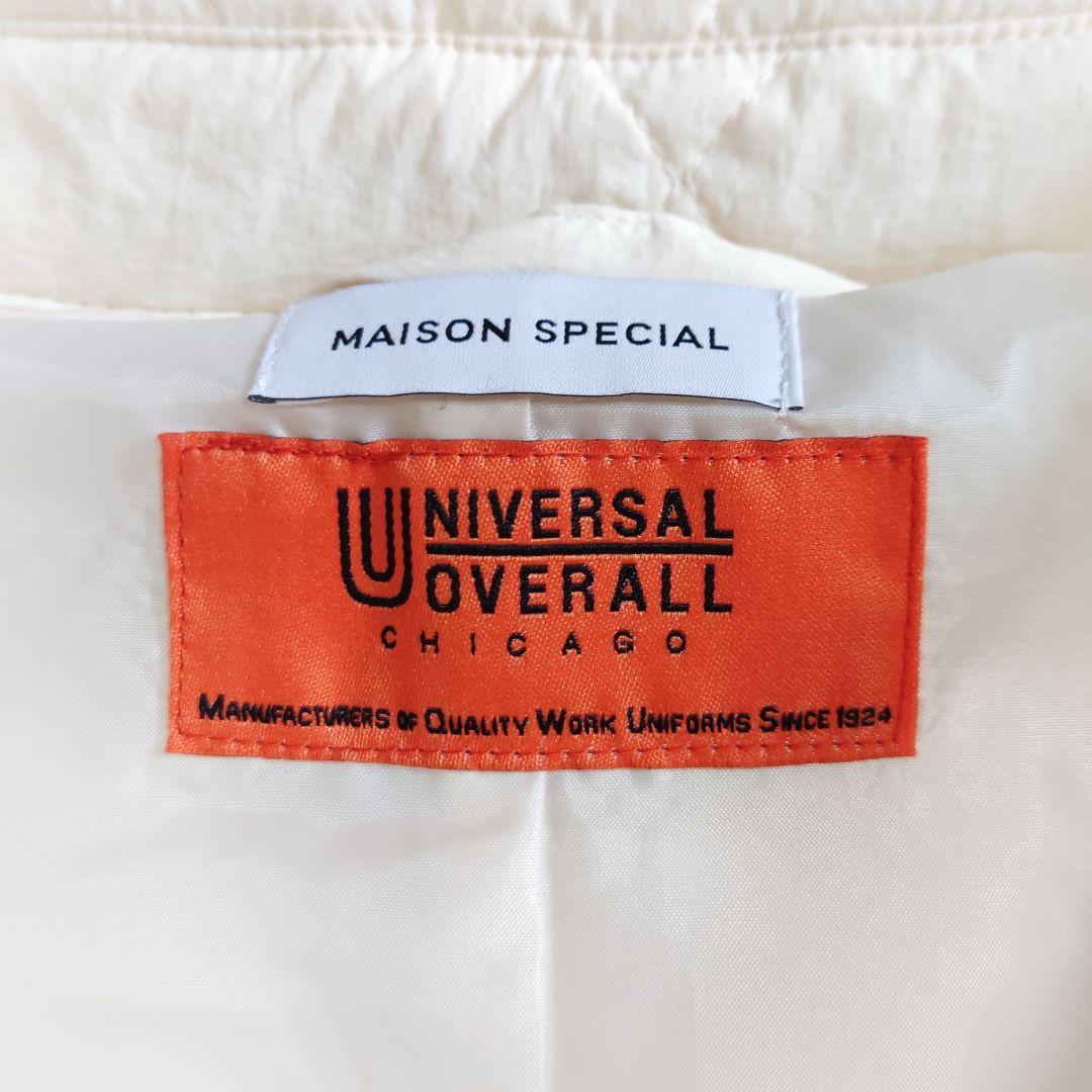 美品♪メゾンスペシャル×ユニバーサルオーバーオール フリーザーコート ホワイト系