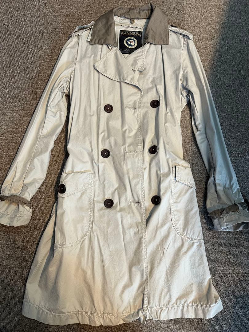 NAPAPIJRI ライトグレー トレンチコート　S