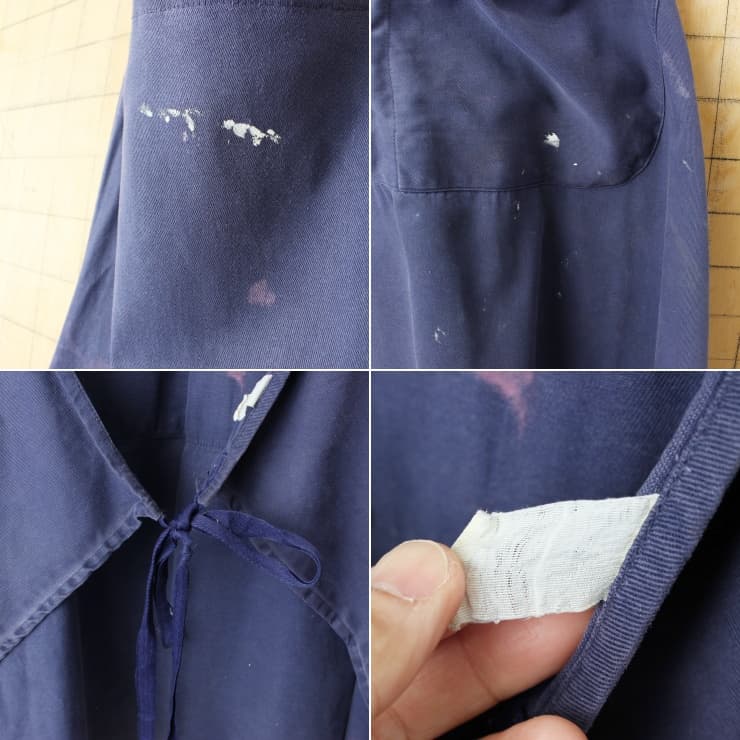 70s80s EUROオイルドコットンワークエプロン ネイビー ユーロ aw13