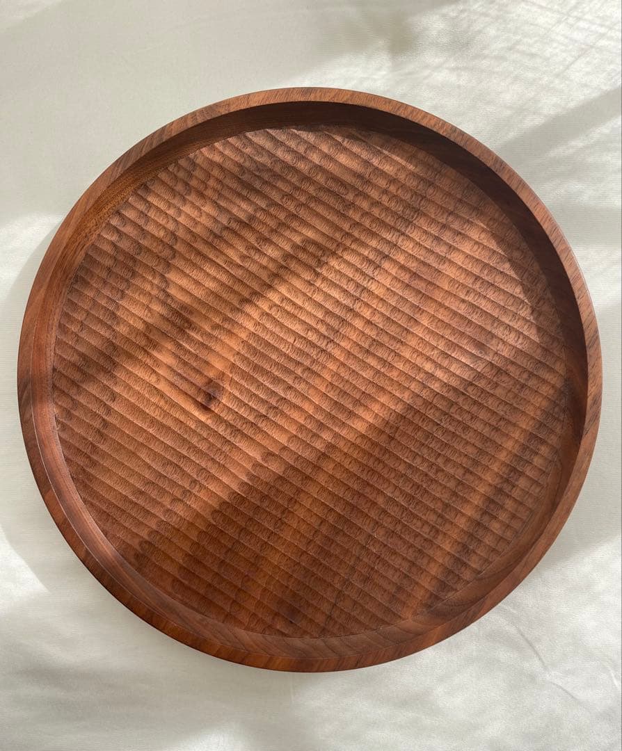 丸盆 削り仕上げ 24cm (ウォールナット) ki-to-te前田充