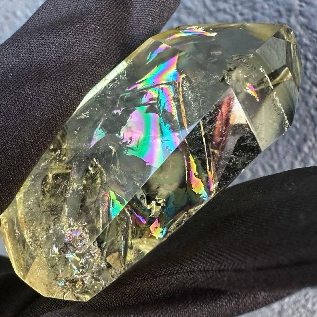 虹☆アイリスクォーツ シトリン フリーフォーム☆ブルーエンジェルラダーA1142