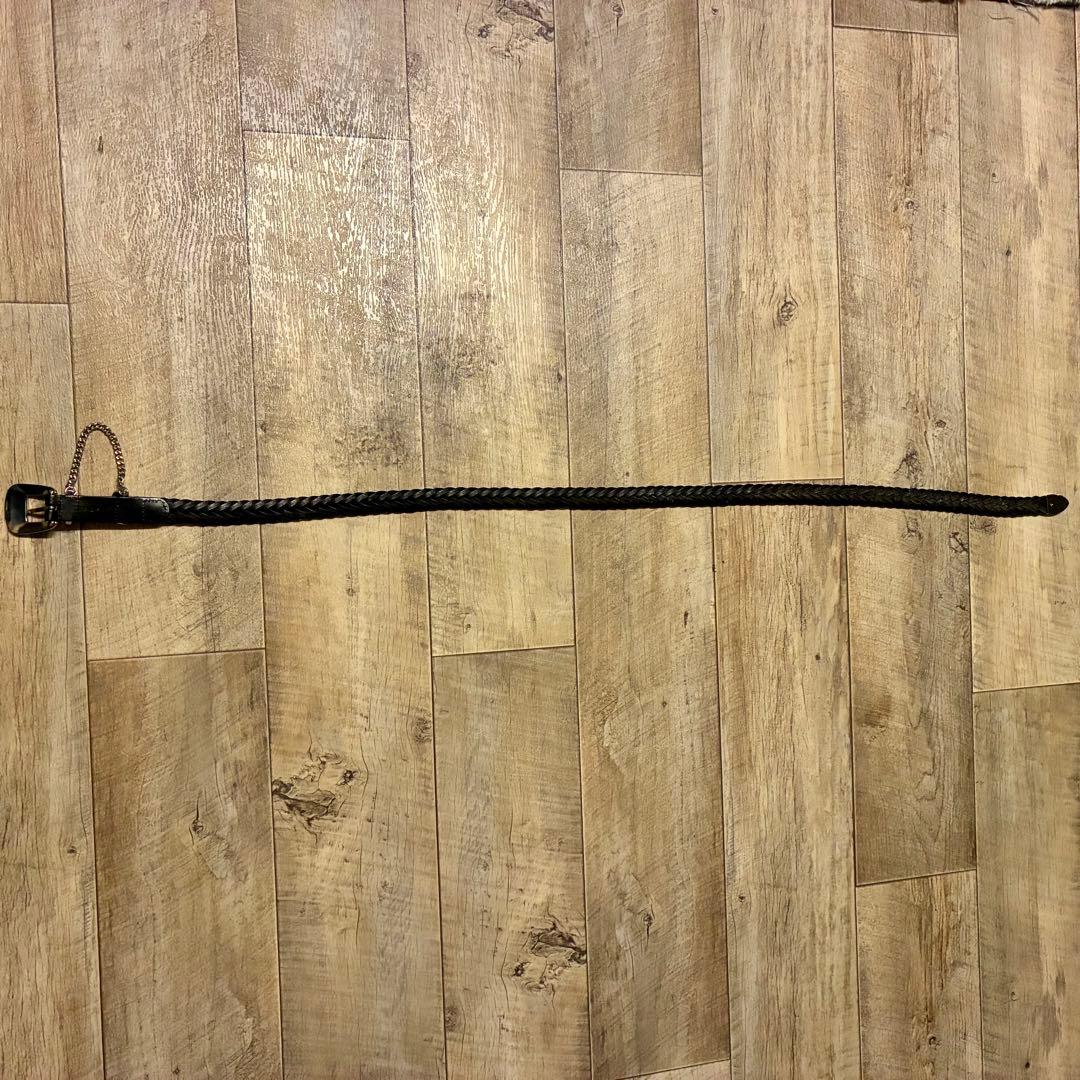【美品】JieDa チェーンベルト ウエスタン 編みレザー 黒