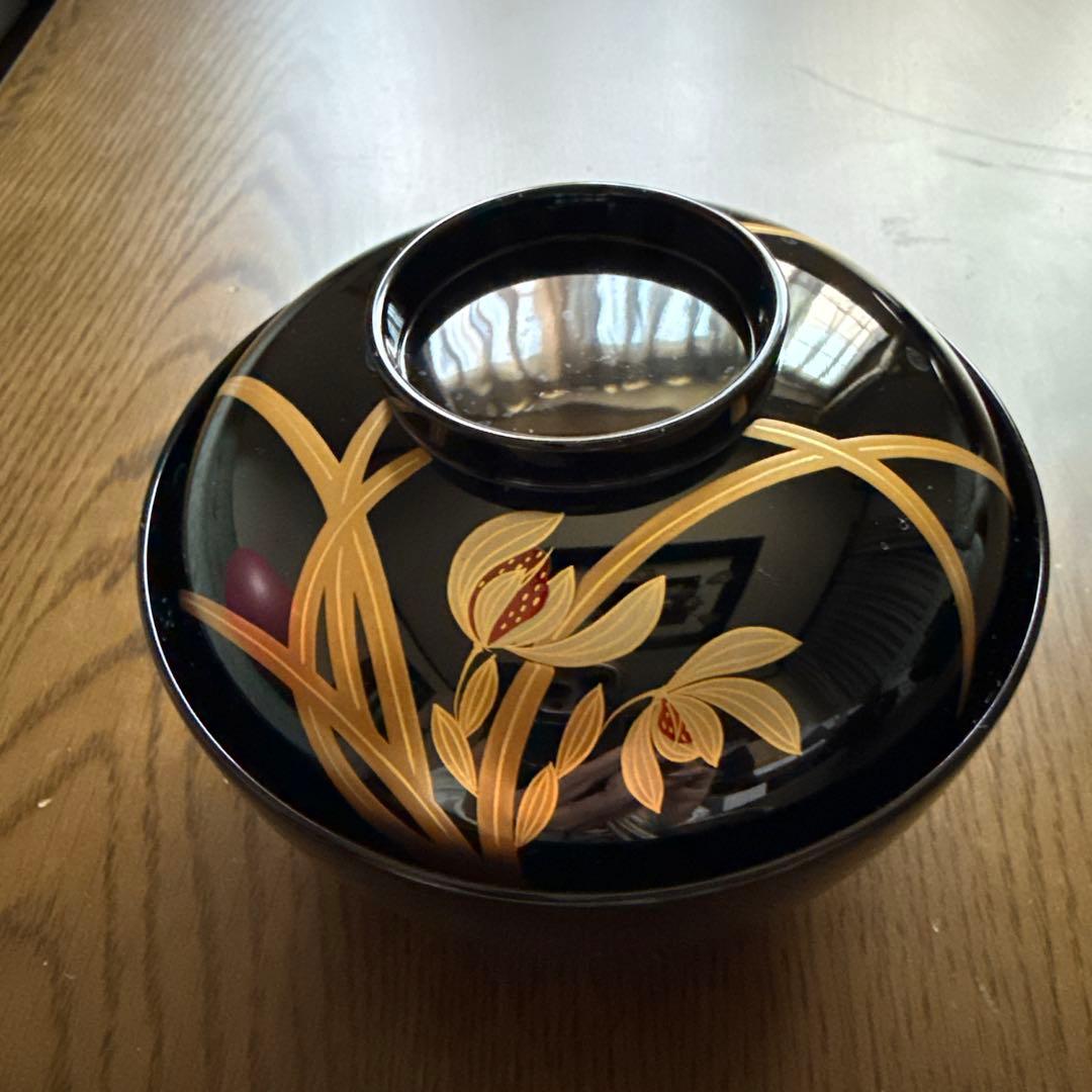 象彦　黒塗り吸物椀