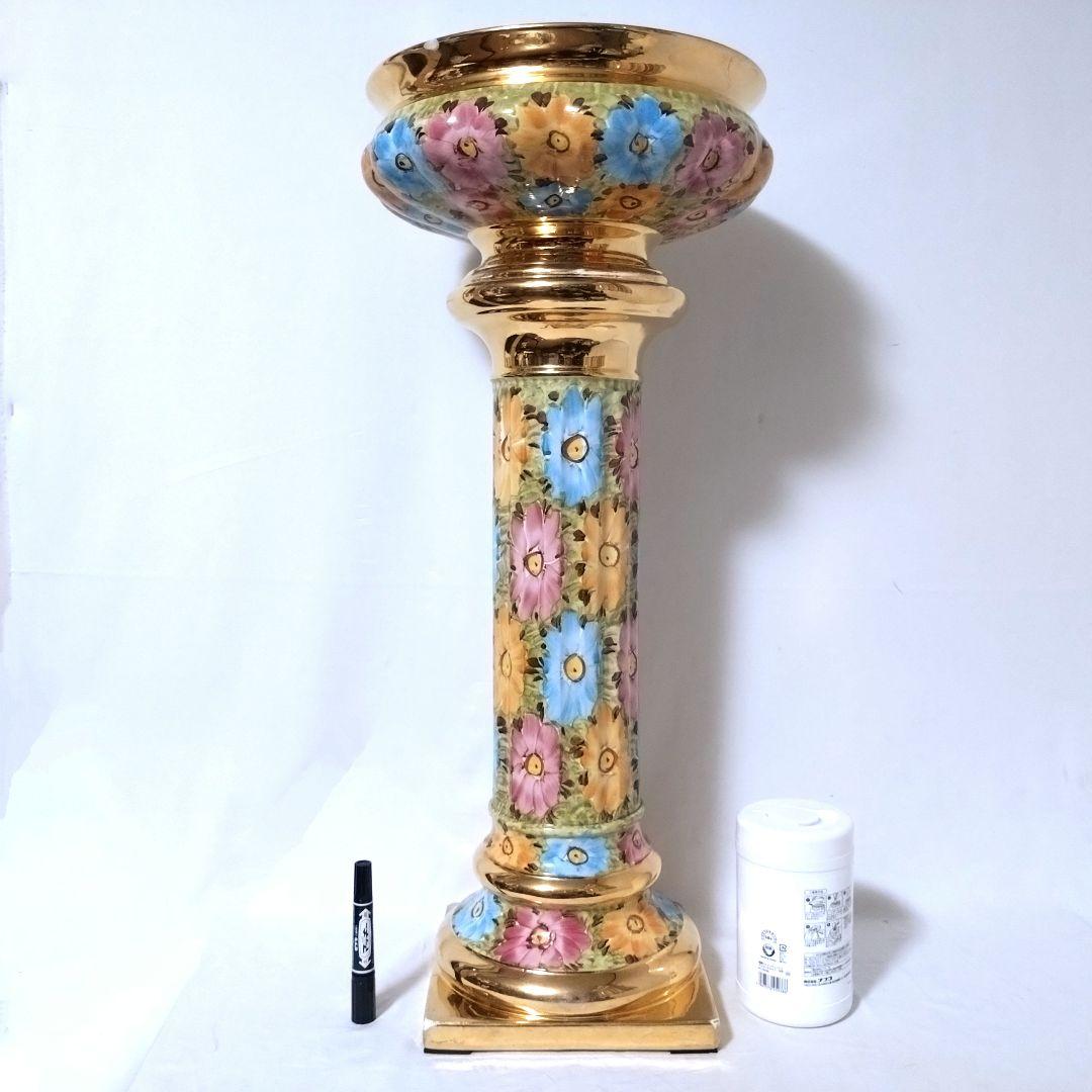 イタリア製　コラム＆ポット　ガーデニングオブジェ　フラワーベース　プランター