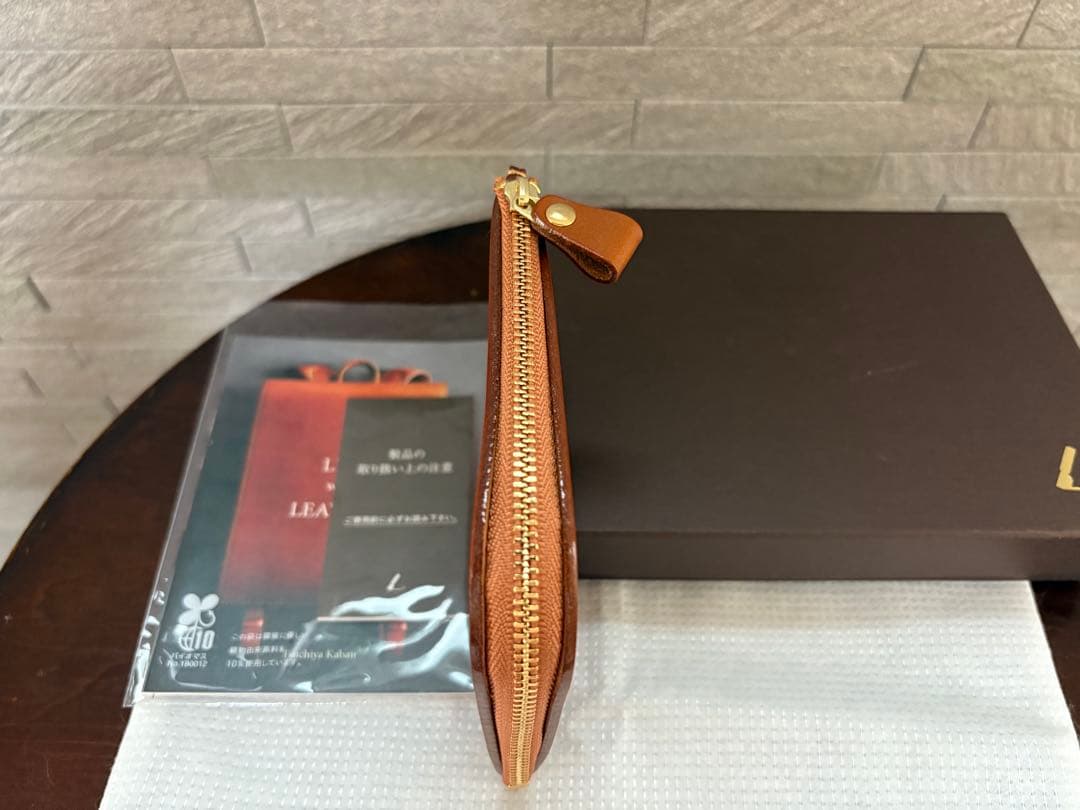 【新品未使用】土屋鞄 Lファスナー ブラウン レザー ケース