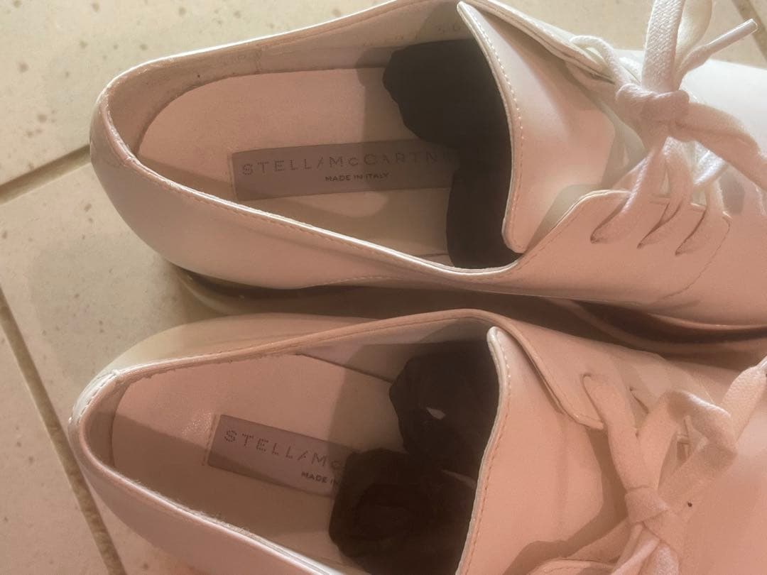 ステラマッカートニーホワイト 厚底レースアップシューズ