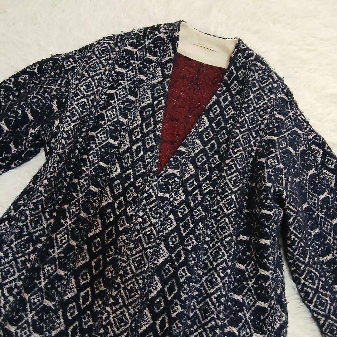 【ne Quittez pas】ウールジャカードラップコート