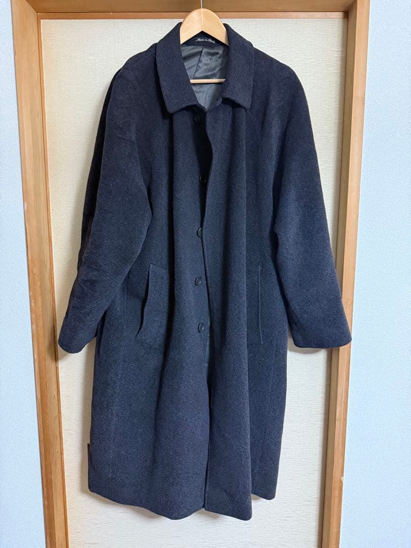 阪急購入 Giorgio Armani カシミヤ混チェスターコート ダークグレー