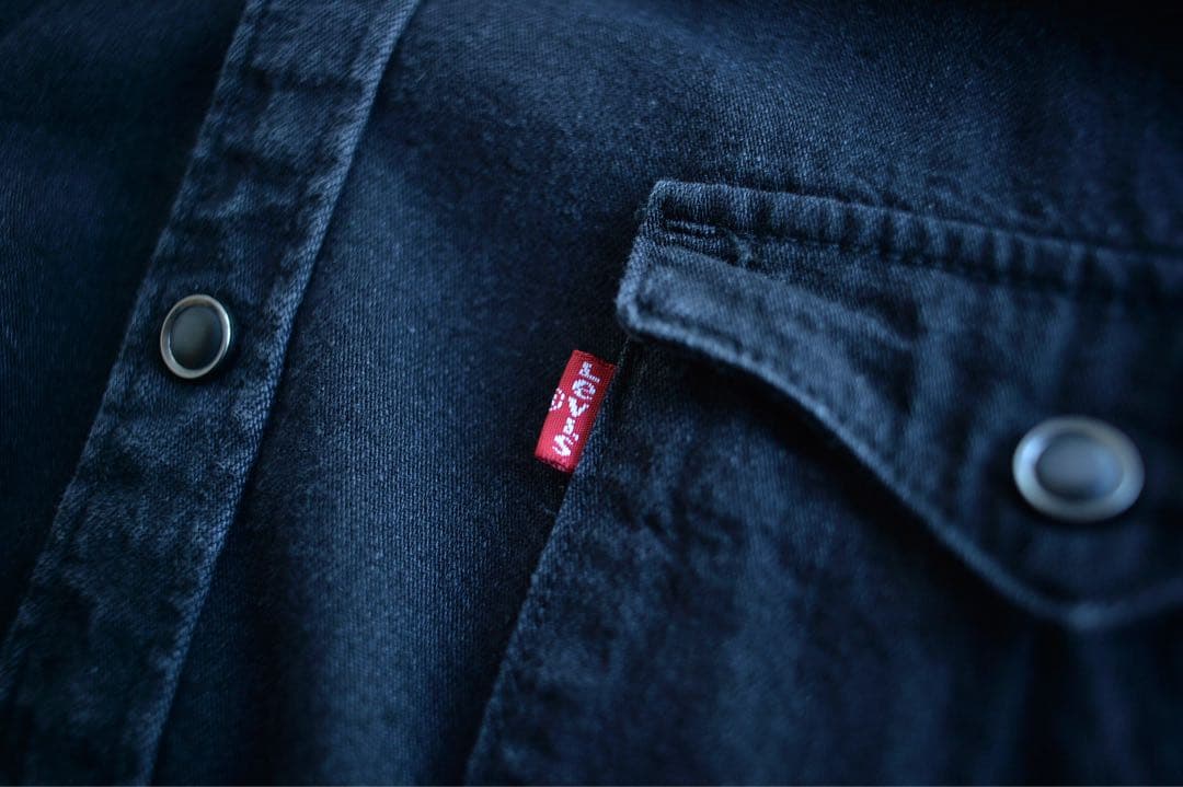 k2106Levi's バーストゥ ウエスタンシャツ ブラックデニム XL