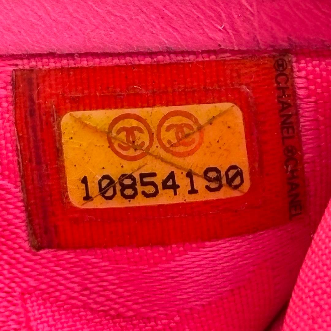 CHANEL カンボンライン 長財布 ピンク×ホワイト 正規品 シリアルあり