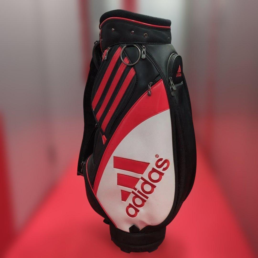 adidas キャディバッグ 9インチ フード付 黒赤