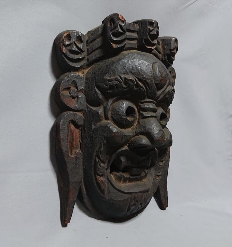 コレクター収集品　木彫　チベットの面