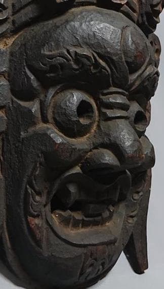 コレクター収集品　木彫　チベットの面