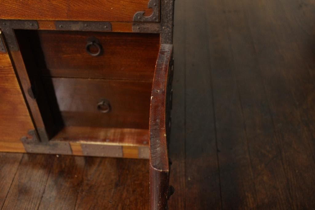 欅材！庄内箪笥・4杯！ 時代箪笥和家具古道具古家具古民藝和モダンローボード古布