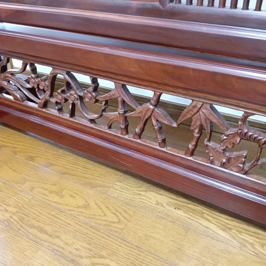 透かし彫り 唐木 衝立 ついたて インテリア アンティーク 目隠し 仕切り板